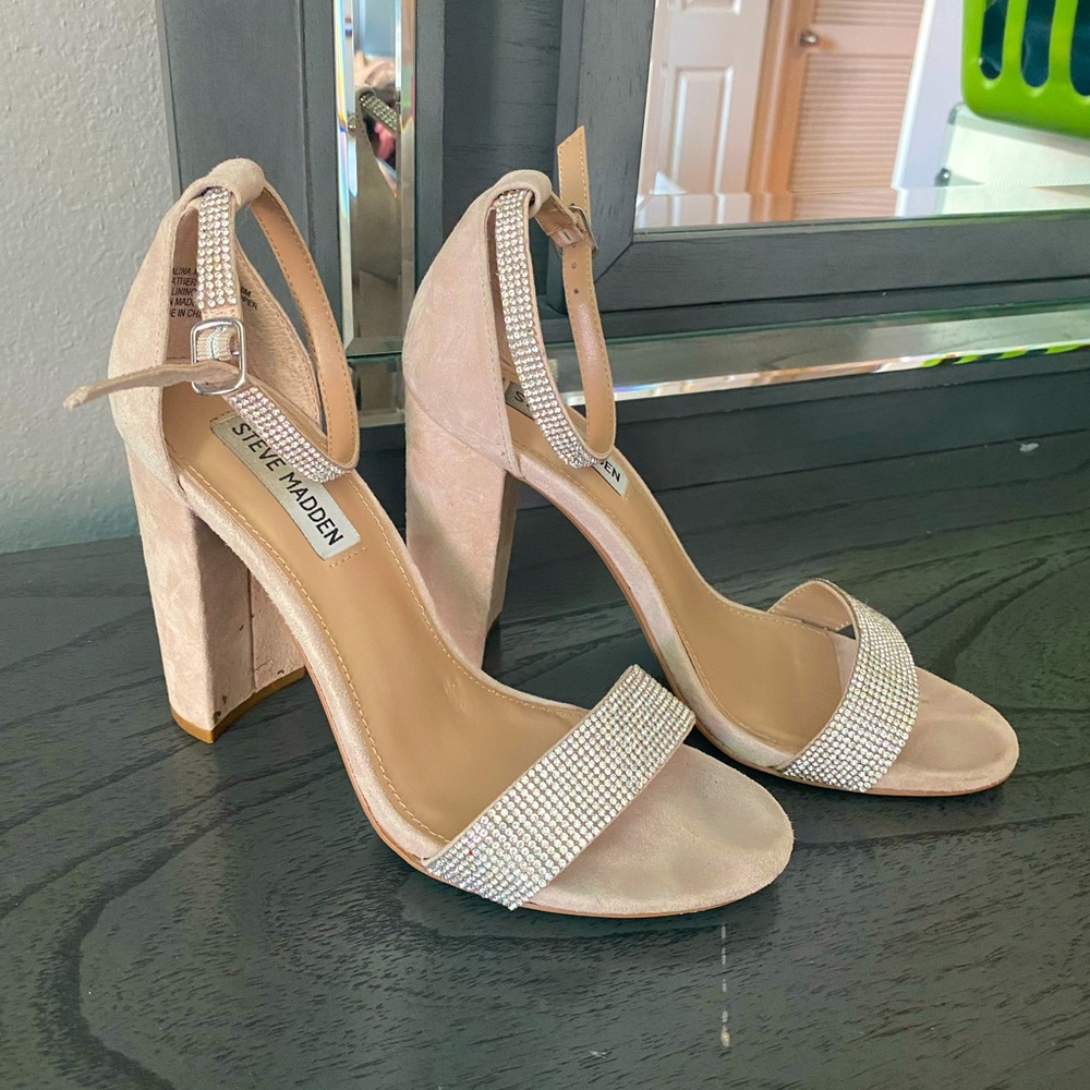 Steve Madden sparkly nude heels, size 8